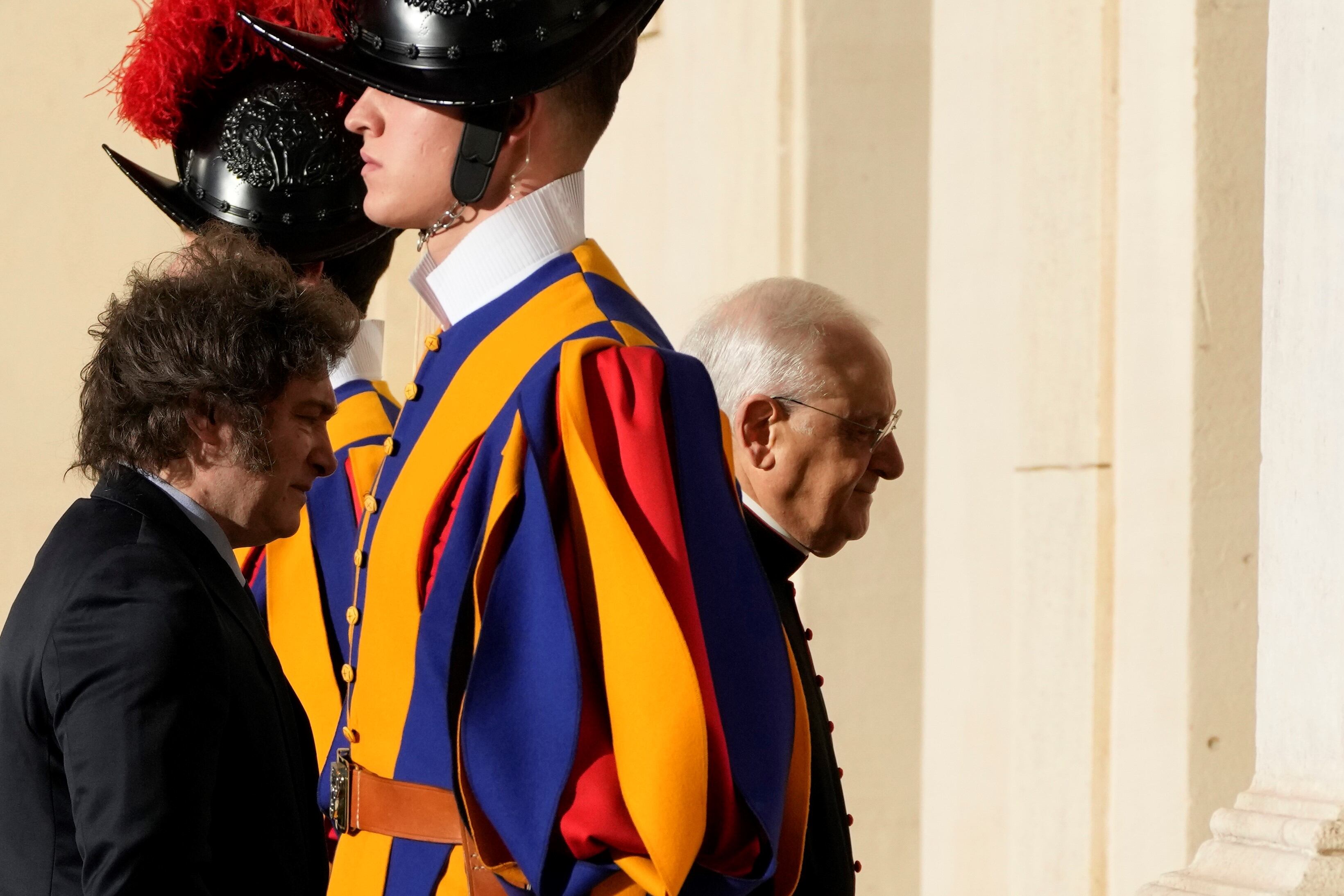 Javier Milei en El Vaticano. Foto: AP