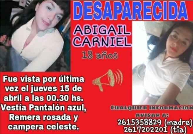 Tiene 18 años y fue vista por ultima vez en el Barrio Sargento Cabral.