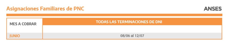 Calendario de pagos ANSES de junio