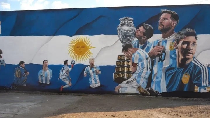 Ramón Cortez le dedicó un mural tras su logro en el Maracaná.