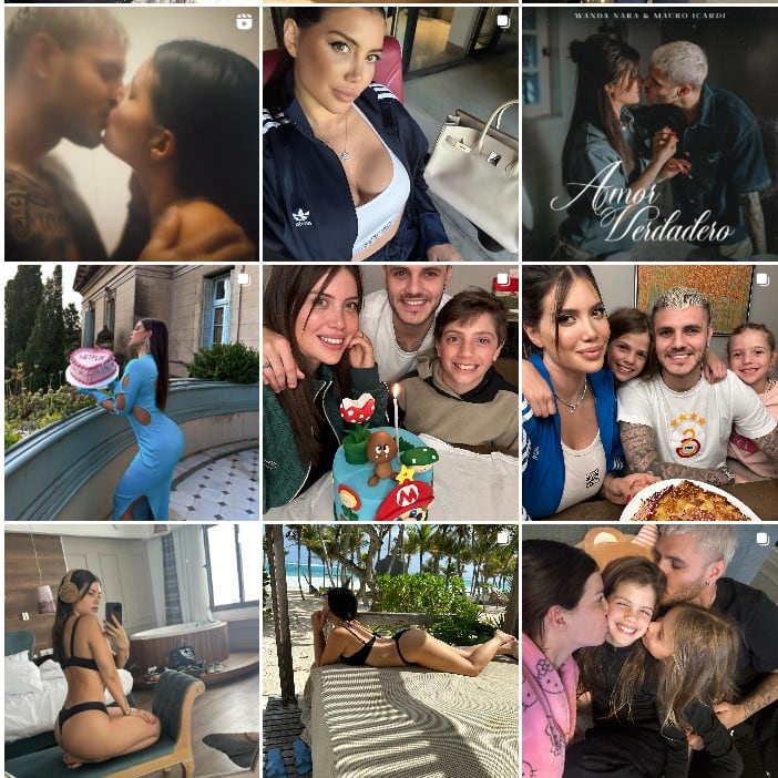 El feed de Wanda Nara, repleto de fotos con Mauro Icardi