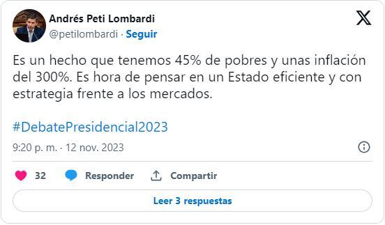 Luis Lombardi posteó en redes sociales