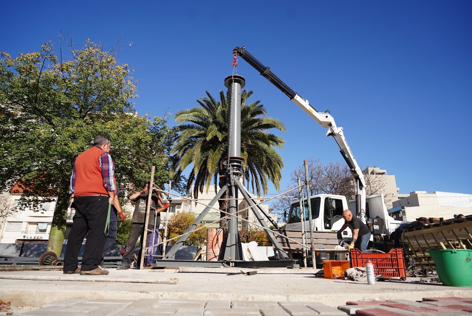 Así va quedando la obra de puesta en valor de la plaza Alberdi, de barrio General Paz (Municipalidad de Córdoba).