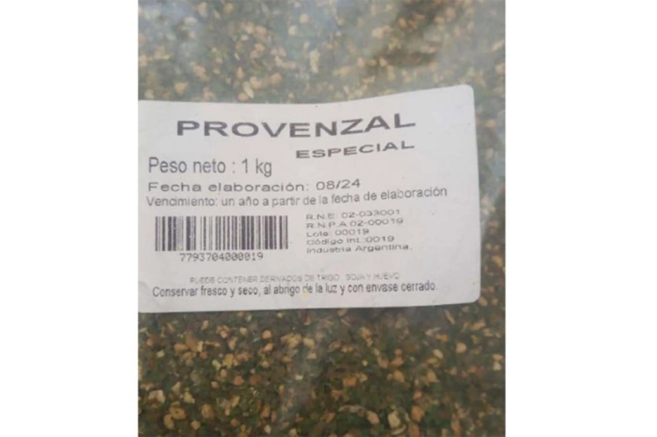 ANMAT anunció la prohibición de la elaboración, fraccionamiento y comercialización de la marca “Provenzal Especial” en todo el país.