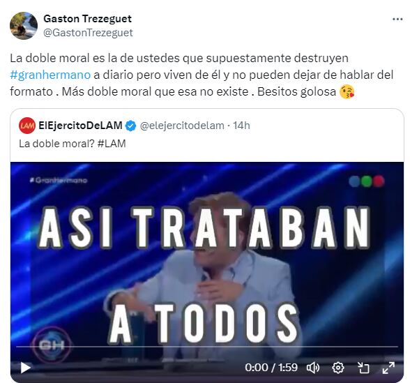 Un posteo del "Ejército de LAM" en X enfureció a Gastón Trezeguet