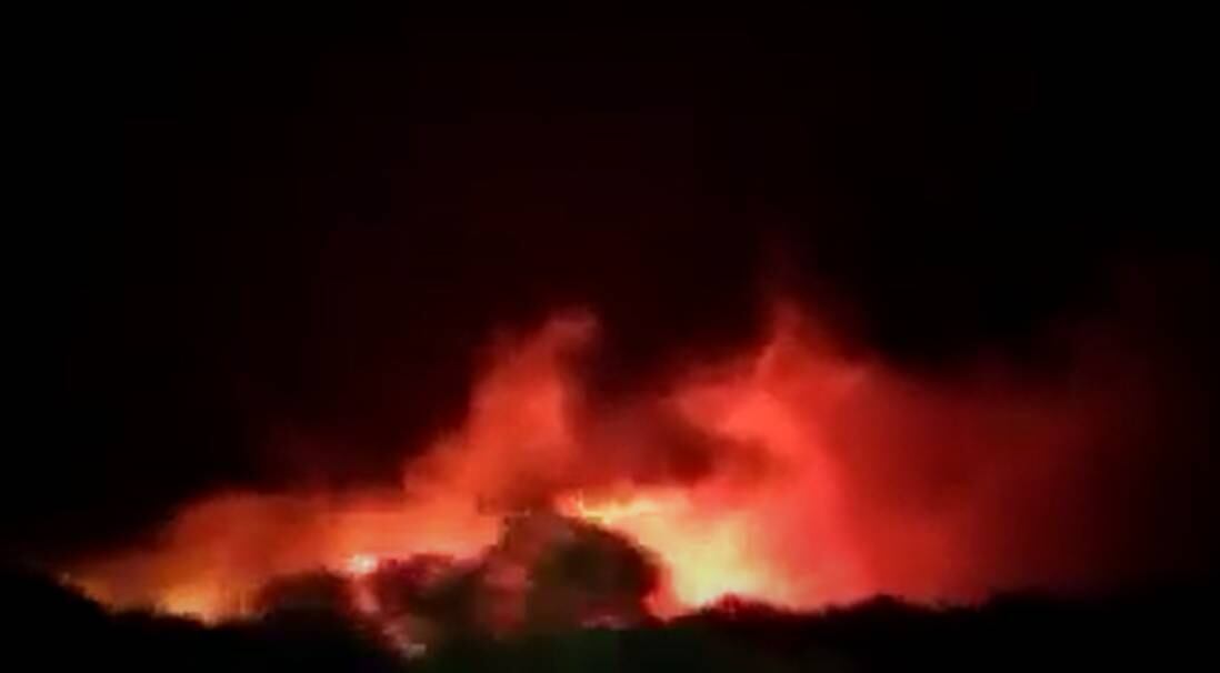 Incendio en Tala Cañada (captura video).