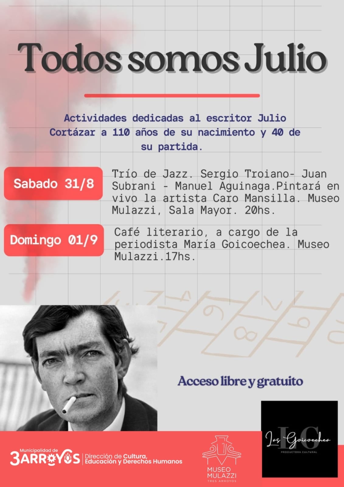 homenaje a Julio Cortazar en el Museo Mulazzi de Tres Arroyos