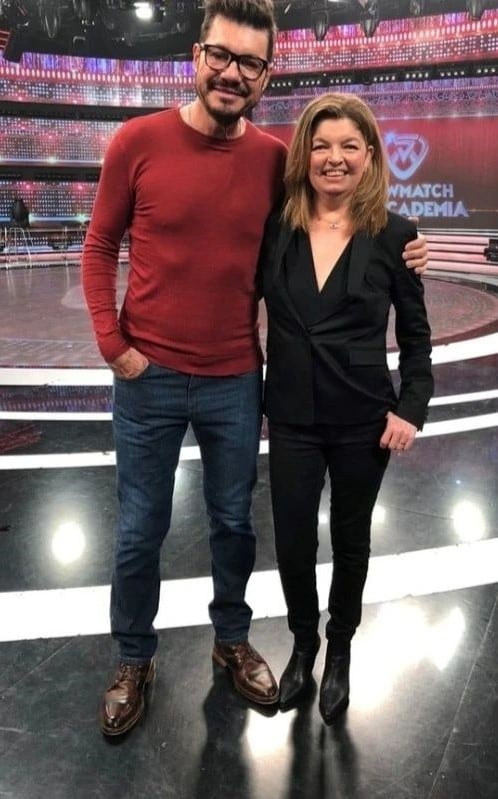 Anila Rindlisbacher junto a Marcelo Tinelli en 'Bailando por un sueño'.