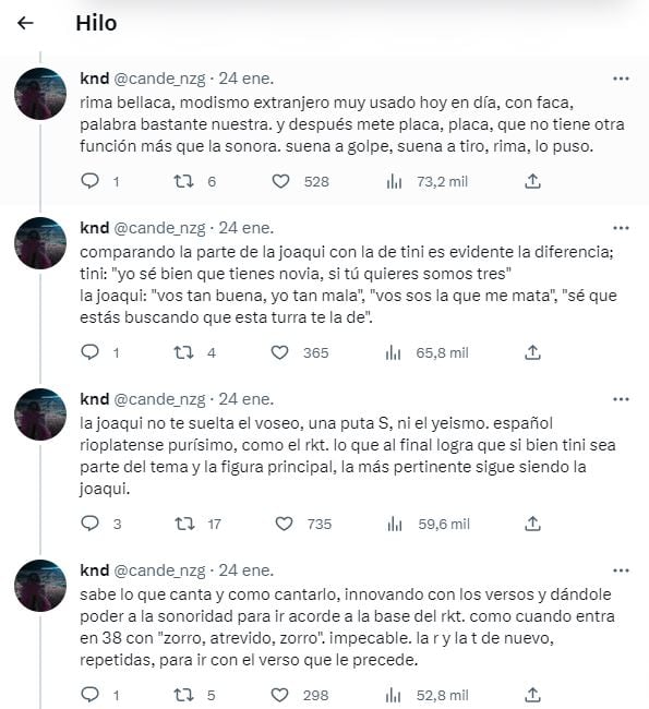 Una estudiante de letras analizó las canciones de La Joaqui y se volvió viral