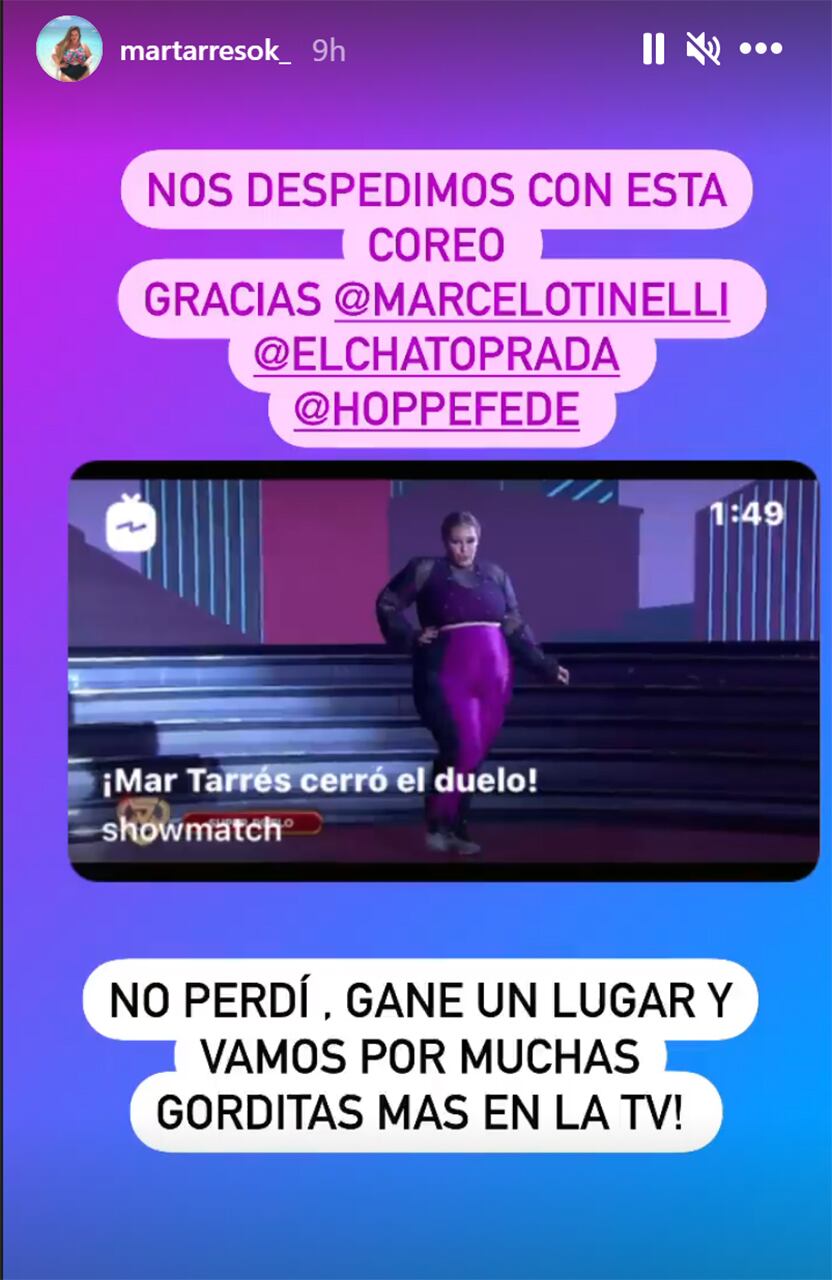 La comediante e influencer fue eliminada tras el último ritmo del superduelo, pero se mostró agradecida por la experiencia.