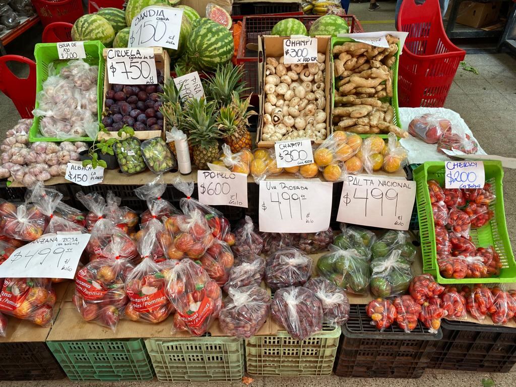 La mercadería de Frutilla del postre.