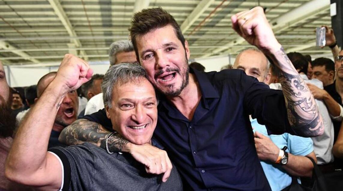 Marcelo Tinelli y Horacio Arreceygor, dirigentes de San Lorenzo.