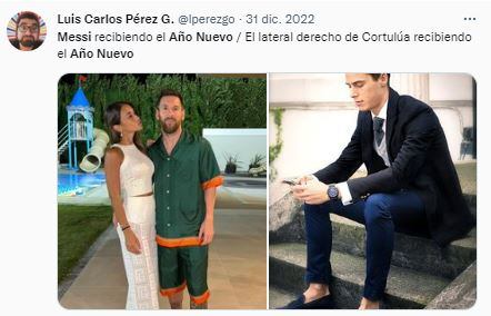 En las redes sociales bromearon con la ropa que usó Messi en Año Nuevo.