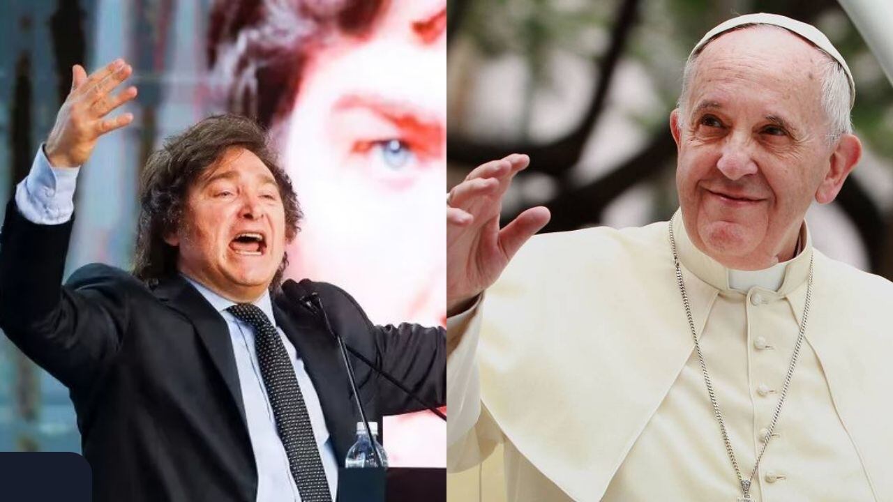 Javier Milei y el Papa Francisco.