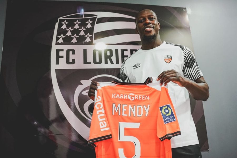 Mendy en su presentación en Lorient