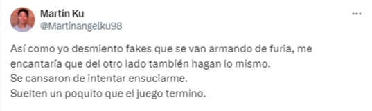 Martín Ku de Gran Hermano 2024 se cansó de Furia e hizo un descargo