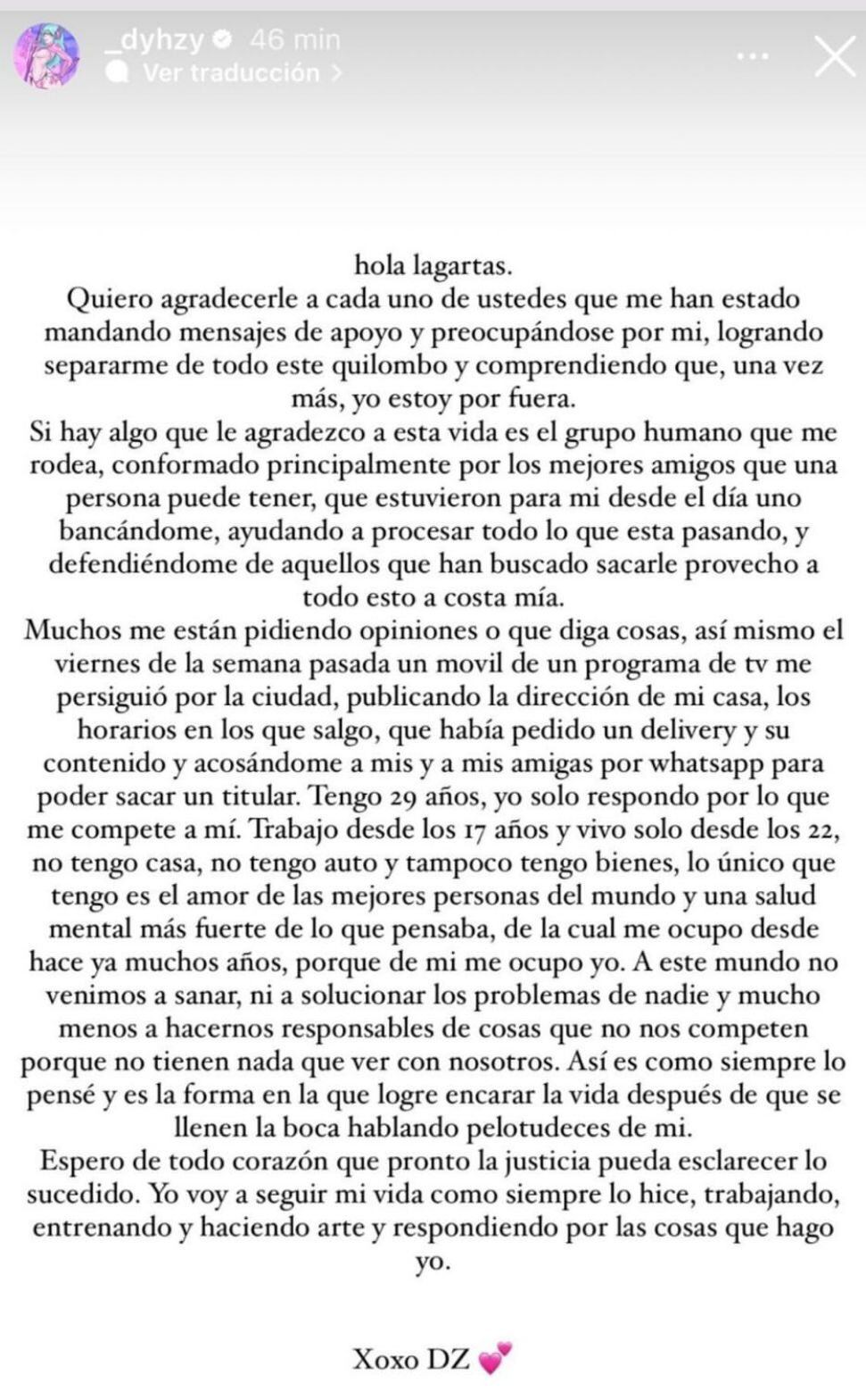 El comunicado de Dyhzy, el hijo de Alberto Fernández, tras la denuncia en contra de su papá