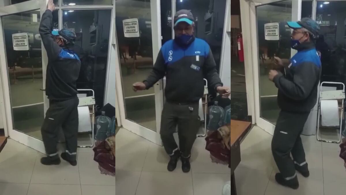 Video viral: el playero cordobés que la rompe bailando cuarteto en una estación de servicio