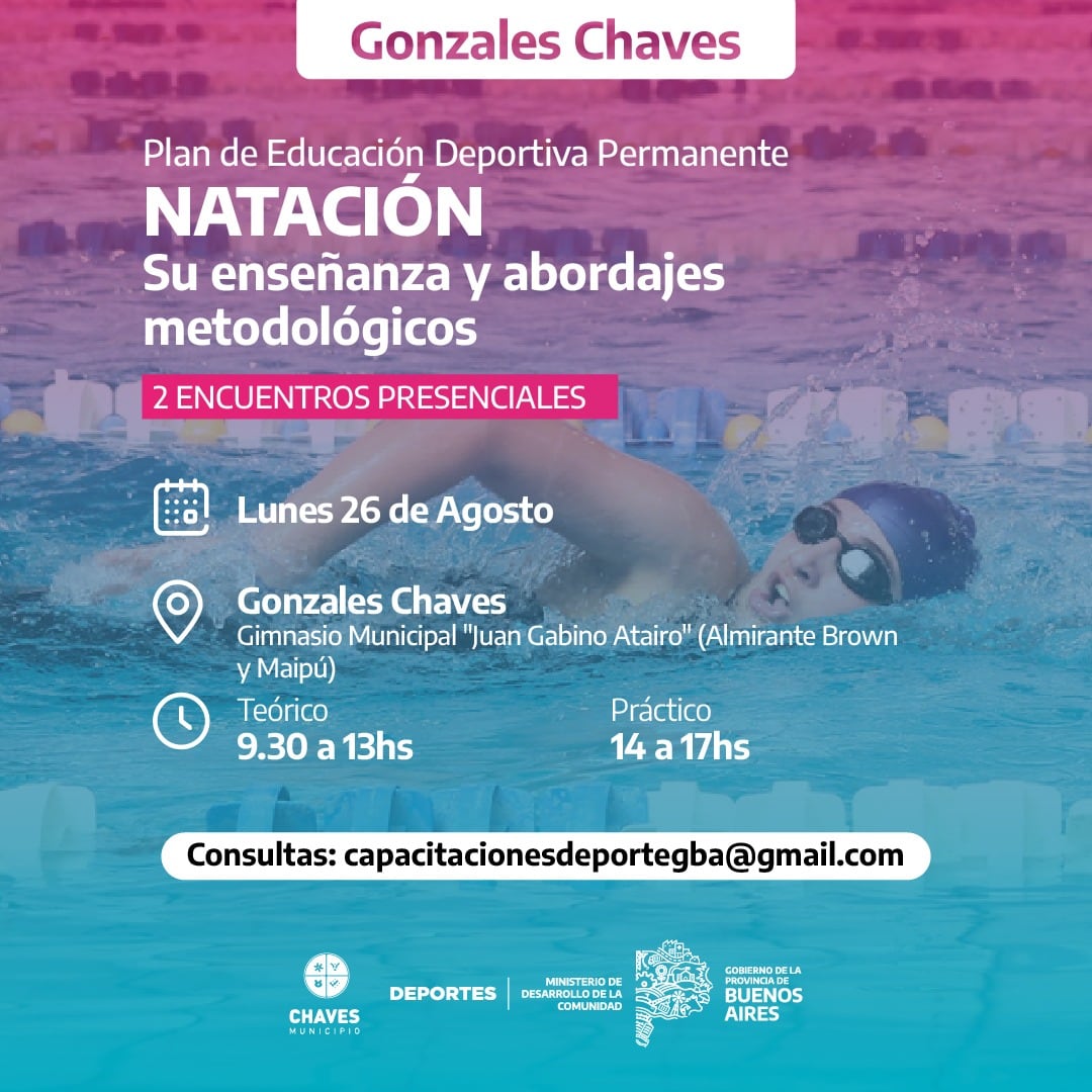 Capacitación en Natación y sus abordajes metodológicos en Gonzales Chaves