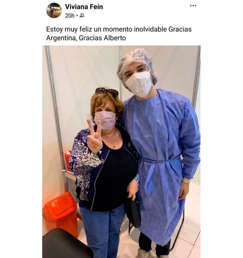 La exfiscal Viviana Fein recibió la vacuna contra el coronavirus. (Facebook)