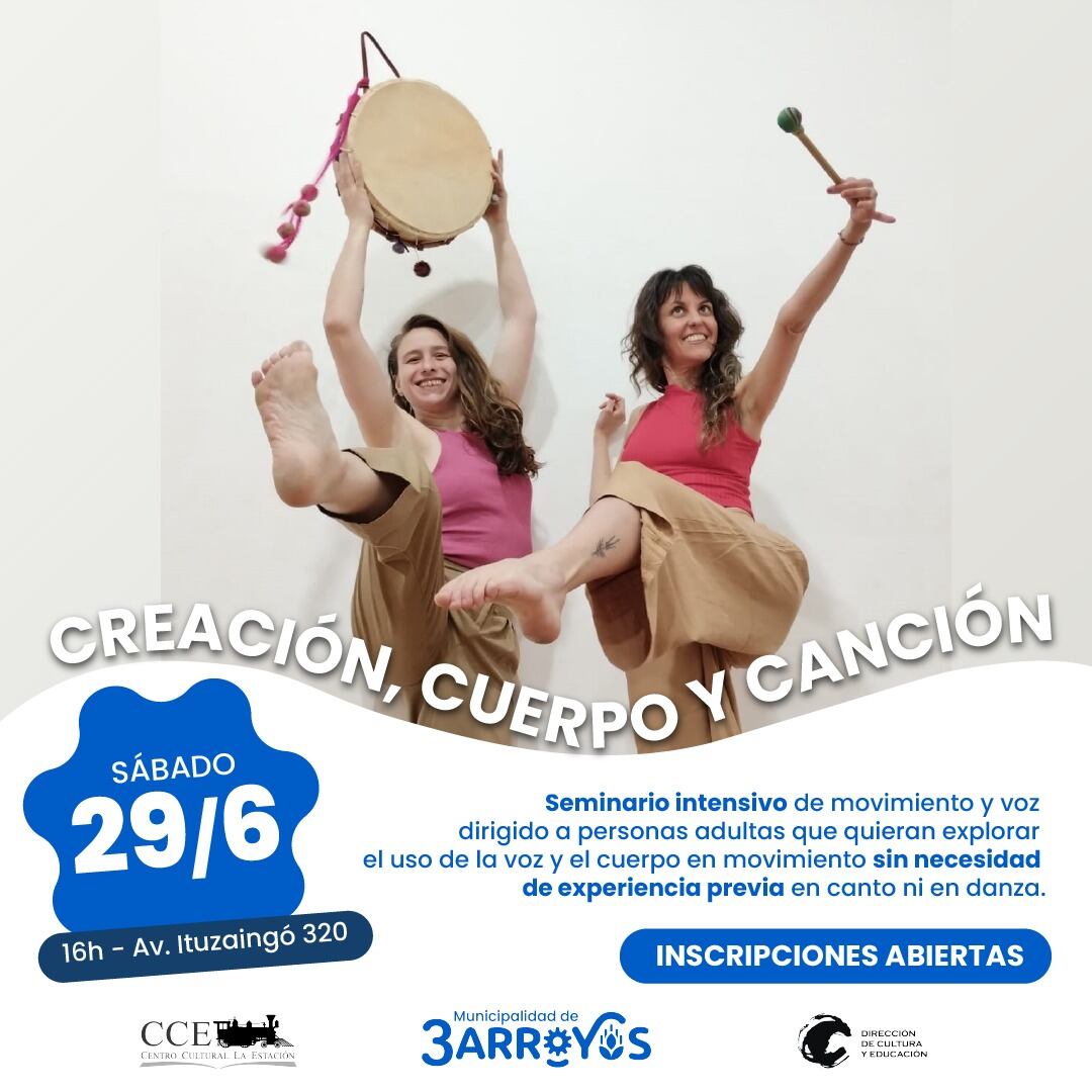 Seminario “Creación, cuerpo y canción” en el CCE de Tres Arroyos