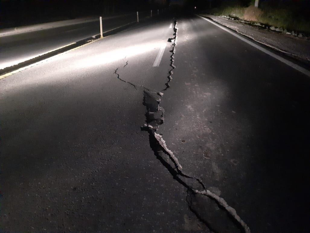 La Ruta 40 en el sur de San Juan, la más afectada por el movimiento telúrico.