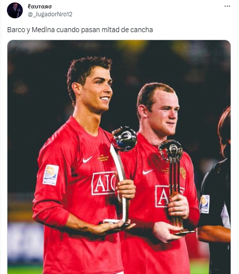 Cristiano Ronaldo y Rooney, esos son para los hinchas de Boca, Barco y Medina cuando atacan