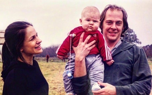 Luca Martin con sus padres, Nancy Dupláa y Matías Martin