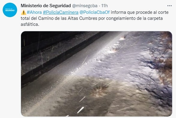 La nieve comenzó en horas de la noche del martes.