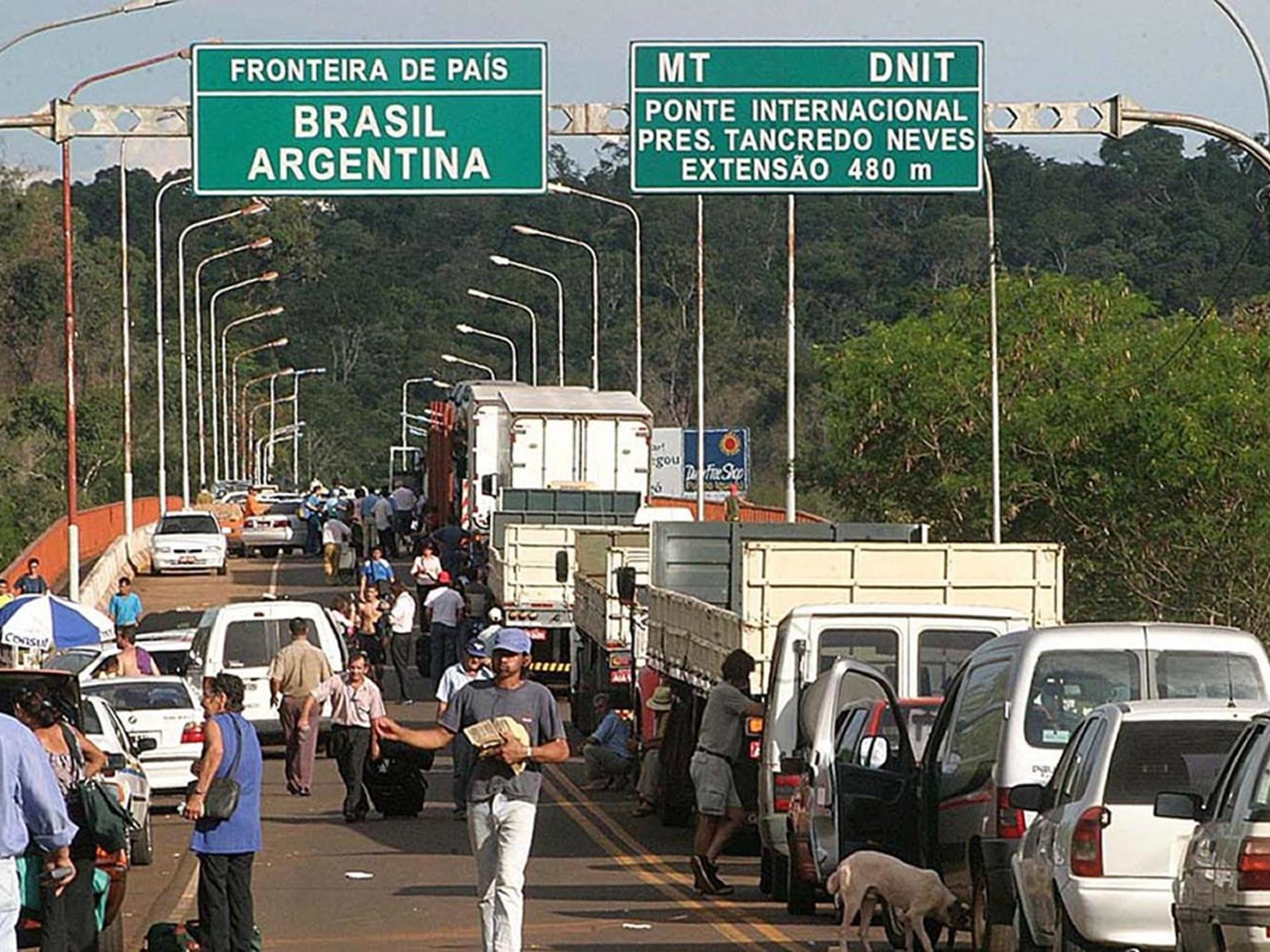 Una de las fronteras entre Brasil y Argentina