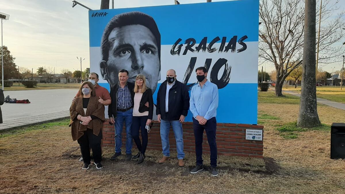 Pujato: inauguraron el mural de Lionel Scaloni