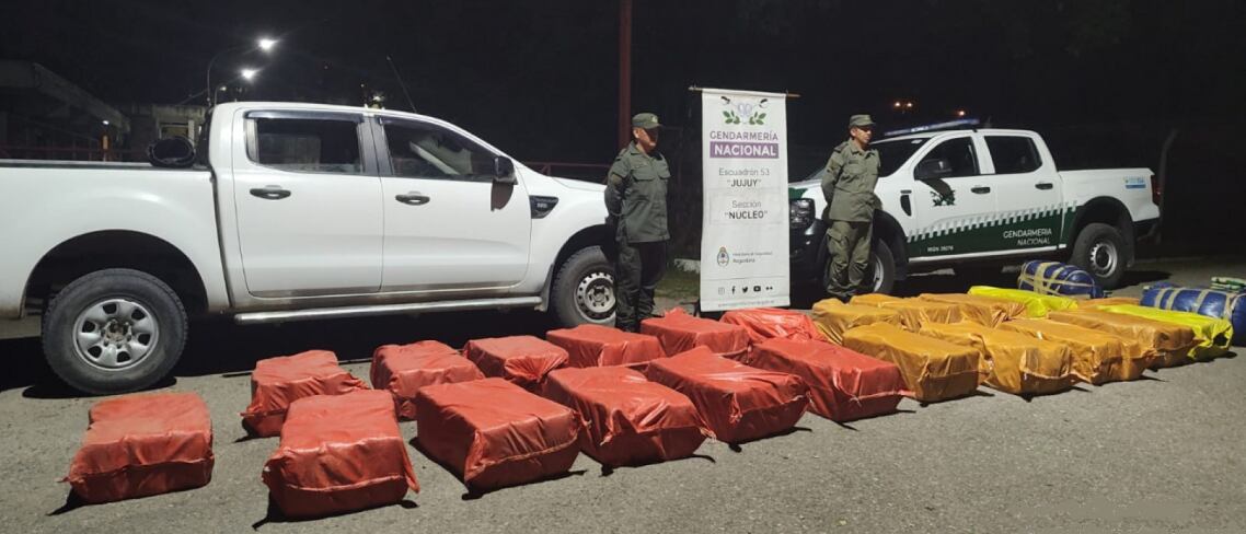 El seguimiento controlado de una camioneta que se había fugado al percatarse de la presencia de un control de la GNA en la RN 40 dio como resultado el secuestro de más de media tonelada de hojas de coca.