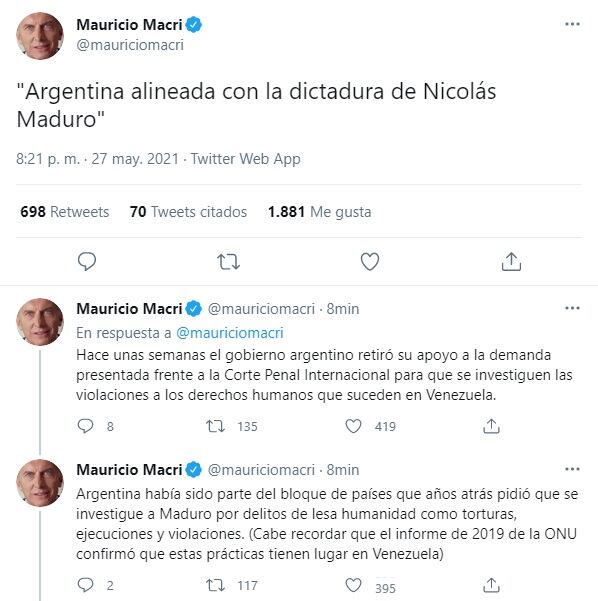 (Twitter: @mauriciomacri)