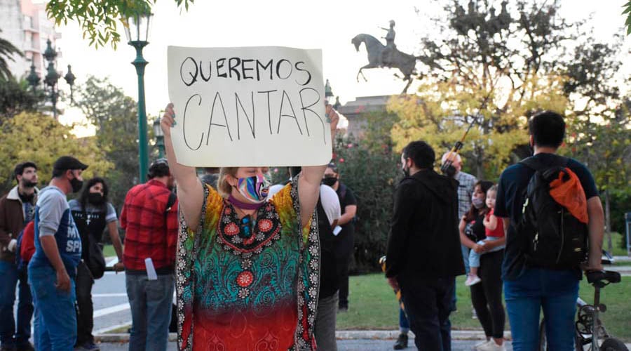 La protesta de este lunes de los artistas 