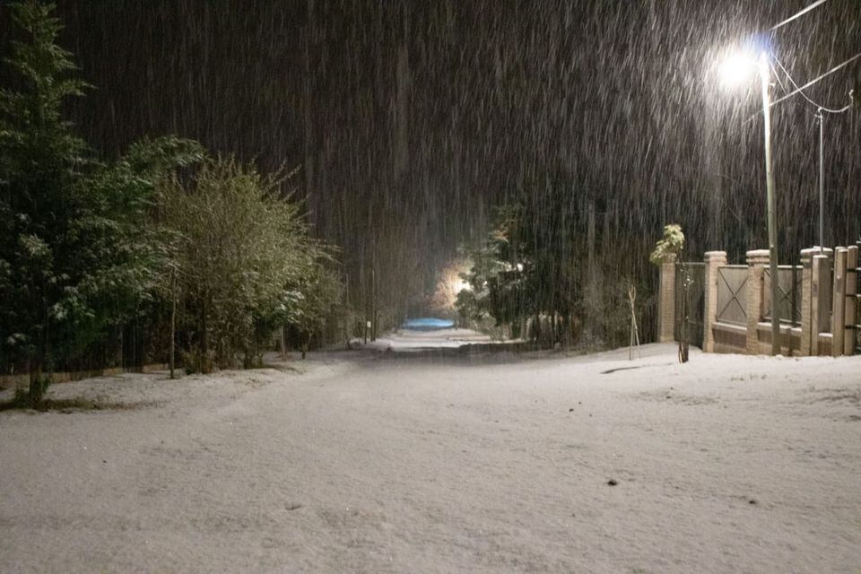 Primera gran nevada en El Trapiche.