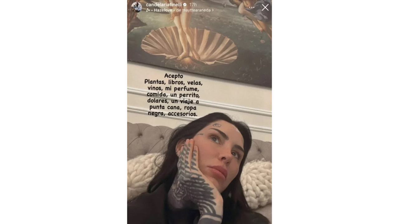 La lista de regalos de Cande Tinelli.