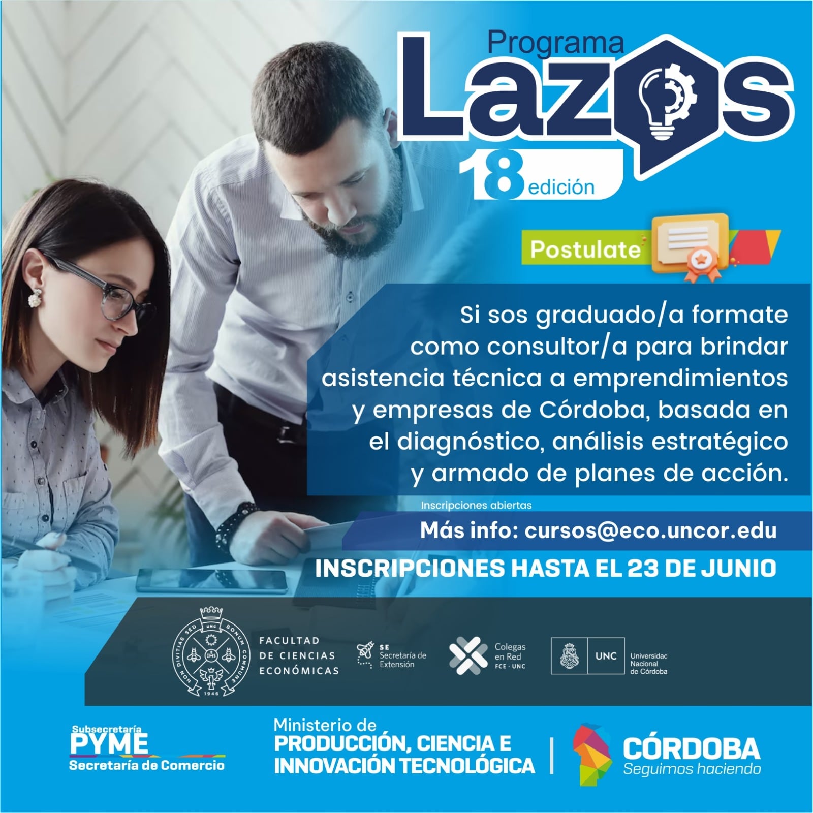 El programa Lazos busca la formación gratuita y virtual de recientes egresados.