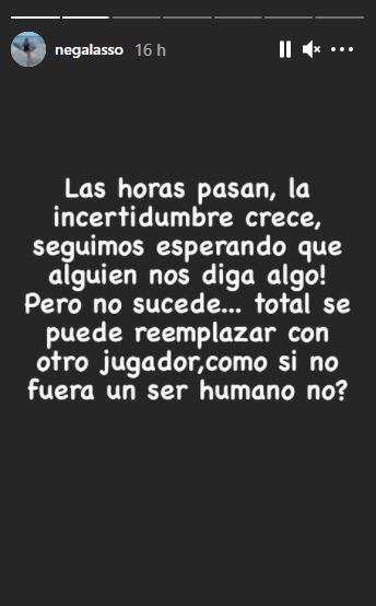 Esteban Andrada se quedó aislado en Ecuador y su esposa mostró su enojo.