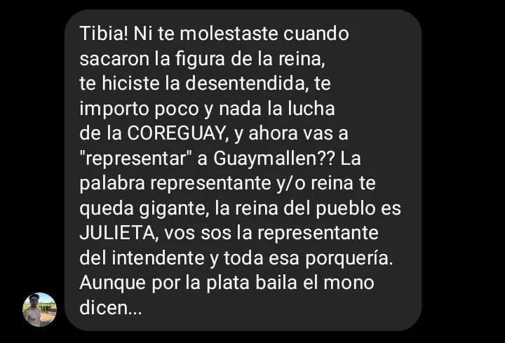 Los mensajes violentos de varones a la Reina de Guaymallén.