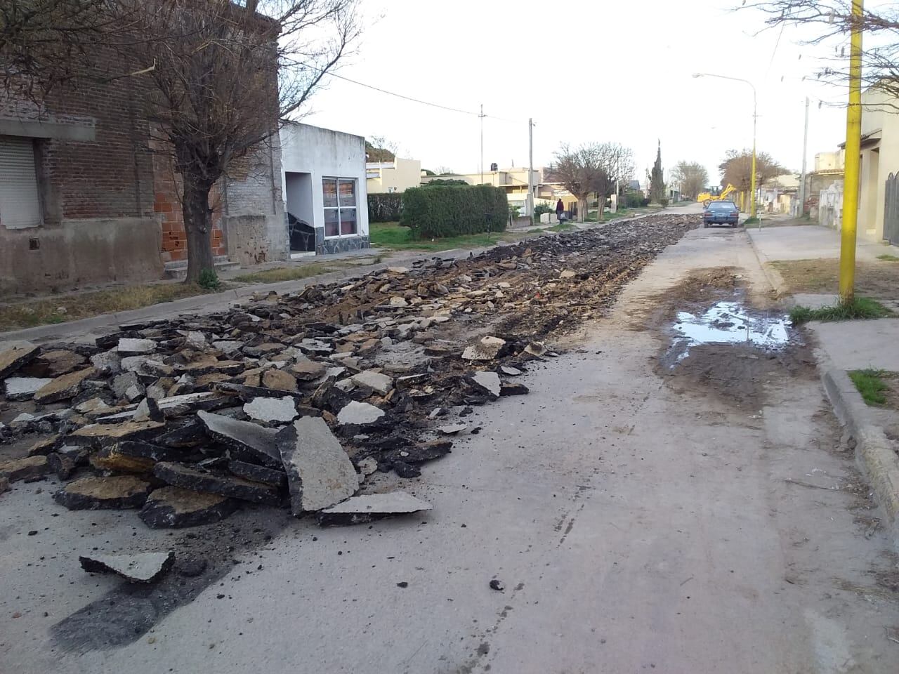 repavimentación de la Av. Rivadavia en Orense