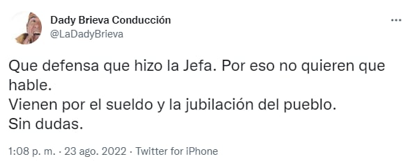 Los mensajes de los mediáticos sobre CFK.