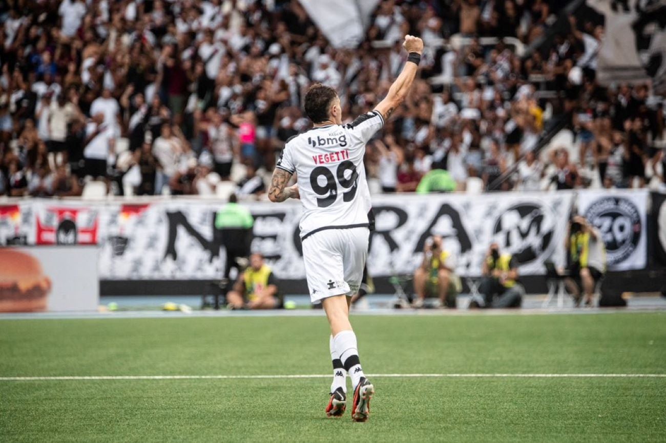 Pablo Vegetti anotó dos goles en la victoria por 4-1 del Vasco da Gama ante el Botafogo por el Campeonato Carioca. (Prensa Vasco da Gama)