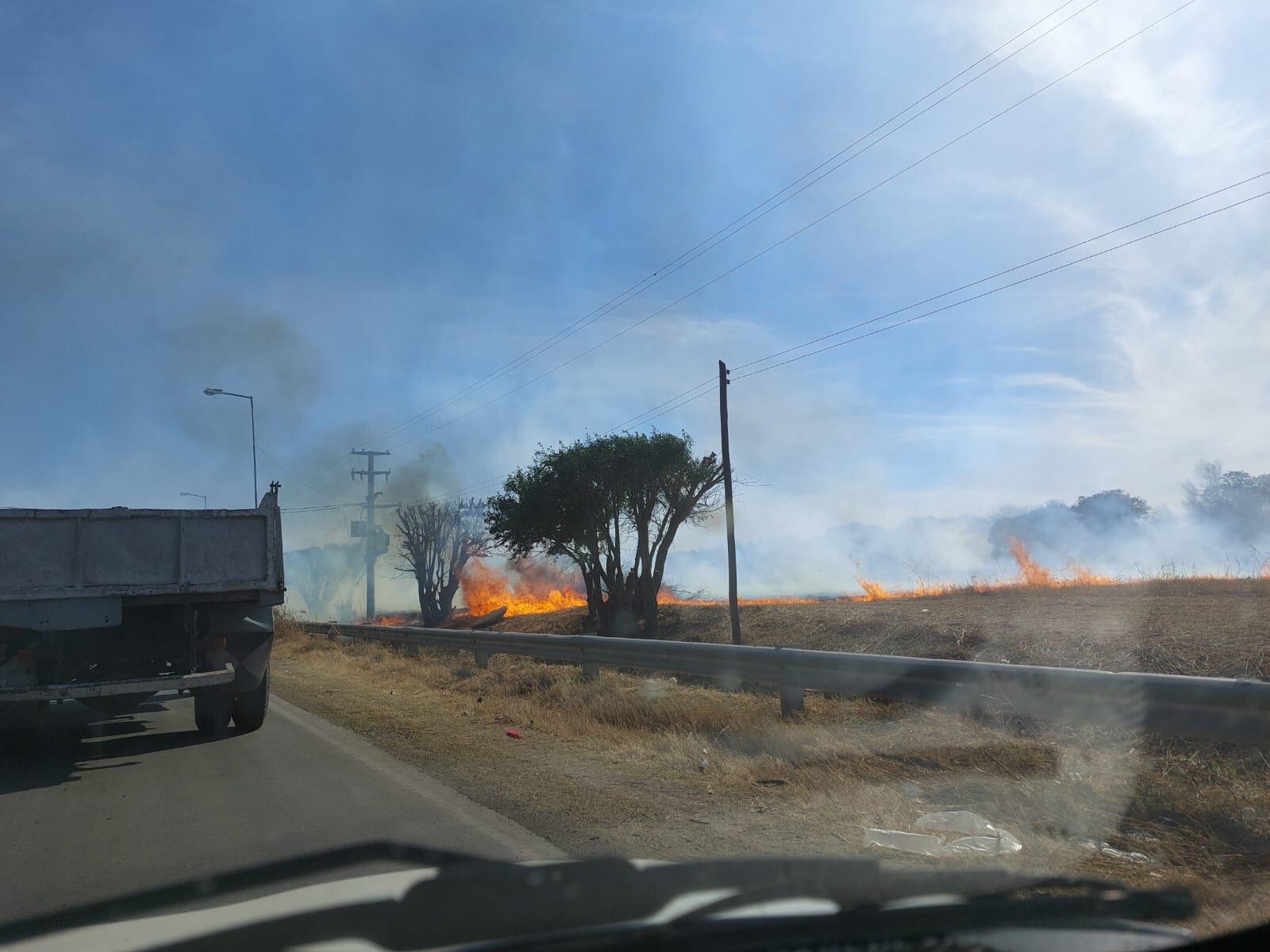 Fuego en un campo de Córdoba.