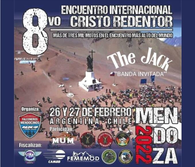 Mototurismo Mundial: llega el 8º Encuentro Internacional Cristo Redentor.