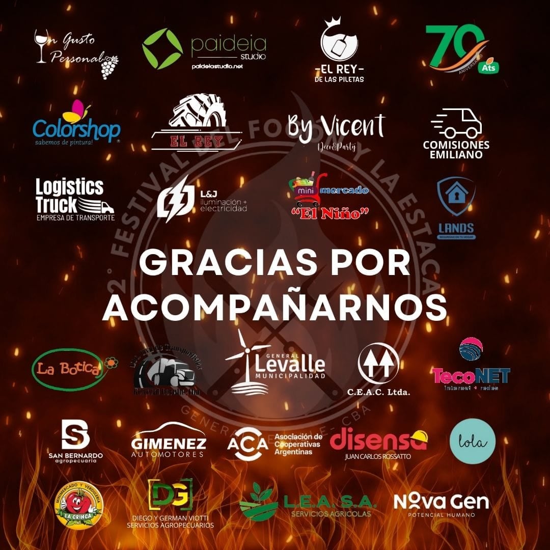 Las organizaciones que ayudaron a la realización del Festival del Fogón y La Estaca en Córdoba.