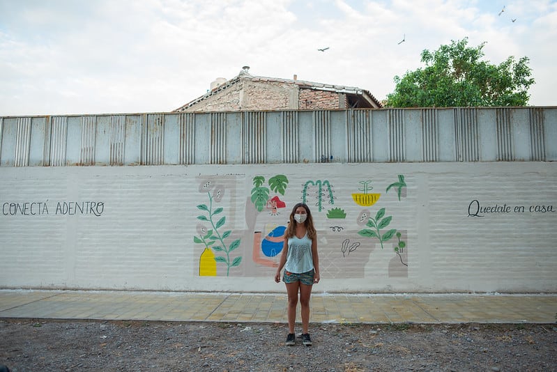 A través de su mural, Wanda Stordeu buscó transmitir paz y tranquilidad.