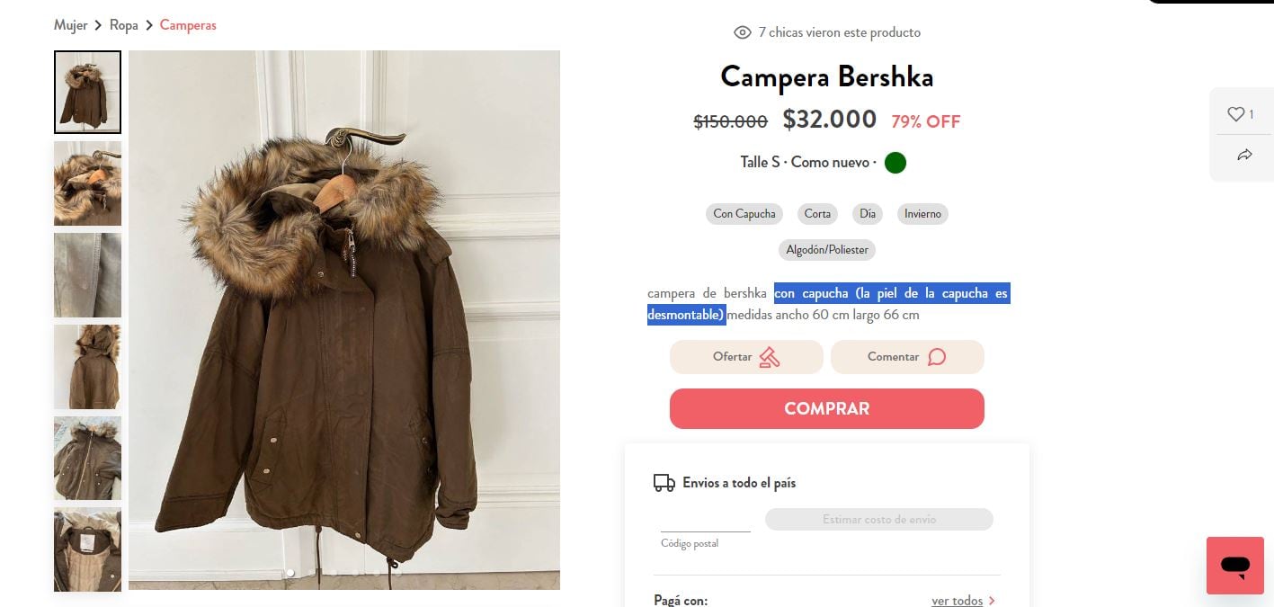 Campera Bershka en "Renová tu vestidor".