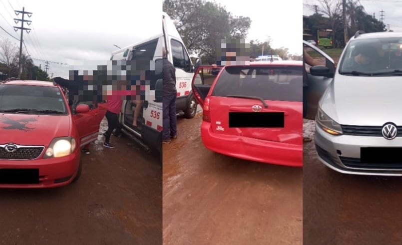 Puerto Iguazú: accidente vial dejó un saldo de varios daños materiales.