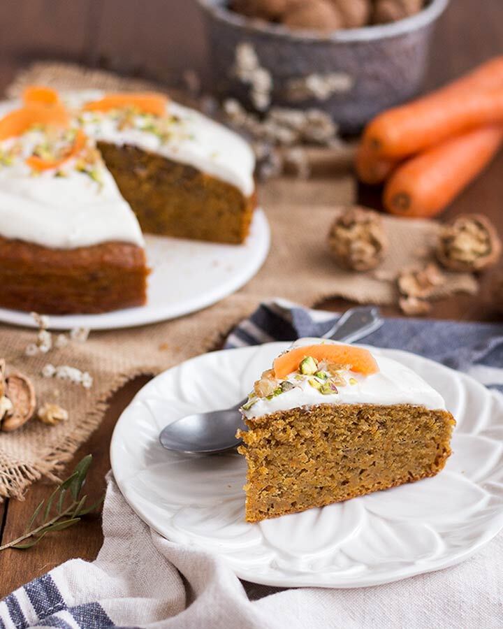 La carrot cake también puede hacerse vegana.