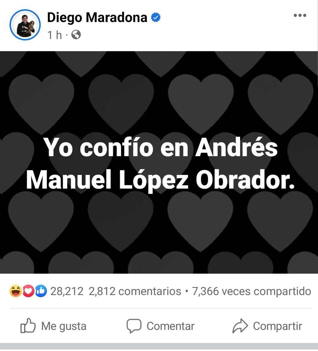 Hackearon la fan page de Diego Armando Maradona en Facebook.